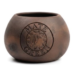 MATERO Z CERAMIKI MLEKOWANEJ HAND MADE - YERBA MATE GREEN