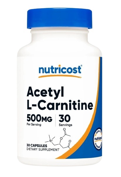 NUTRICOST Acetyl L-Carnitine - Acetyl-L-karnityna 500 mg (30 kaps.)