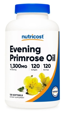 NUTRICOST Evening Primrose Oil 1300 mg - Olej z wiesiołka (120 kaps.)