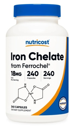 NUTRICOST Iron Chelate from Ferrochel 18 mg - Chelat żelaza (240 kaps.)