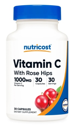 NUTRICOST Vitamin C with Rose Hips - Witamina C z dziką różą (30 kaps.)