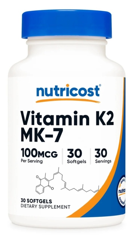 NUTRICOST Vitamin K2 MK-7 100 mcg - Witamina K2 (30 miękkich kaps.)
