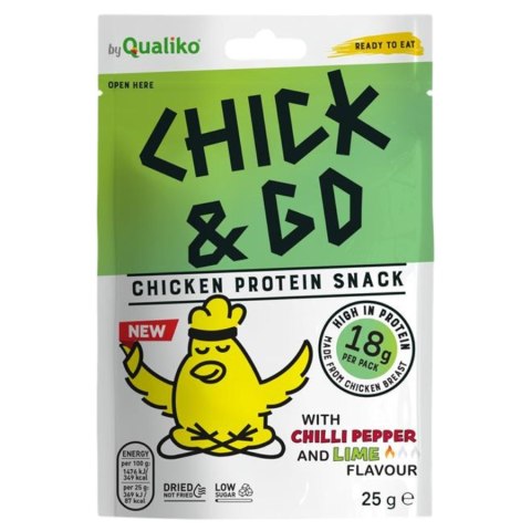 Suszony kurczak o smaku chilli i limonki CHICK&GO, 25g