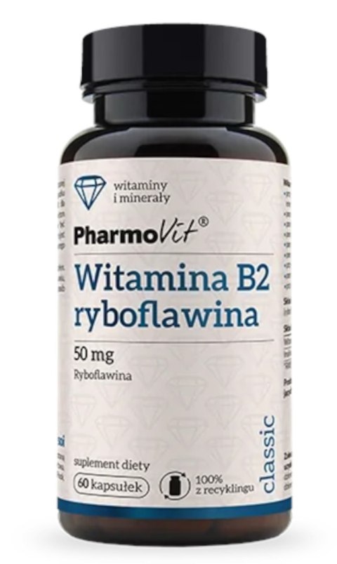 WITAMINA B2 (50 mg) BEZGLUTENOWA 60 KAPSUŁEK - PHARMOVIT (CLASSIC)