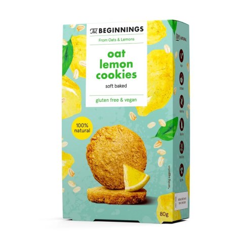 Ciasteczka owsiane z cytryną The Beginnings, 80g