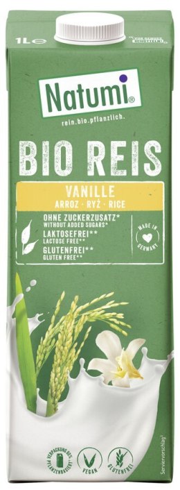 NAPÓJ RYŻOWO - WANILIOWY BEZ DODATKU CUKRÓW BEZGLUTENOWY BIO 1 L - NATUMI