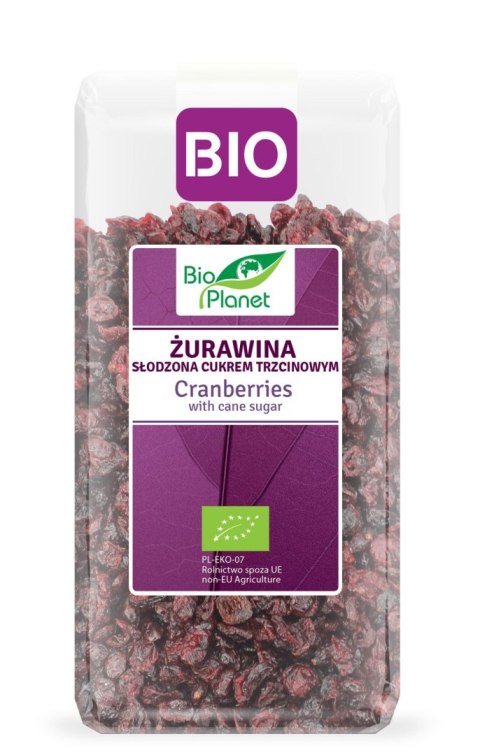 ŻURAWINA SŁODZONA CUKREM TRZCINOWYM BIO 400 g - BIO PLANET