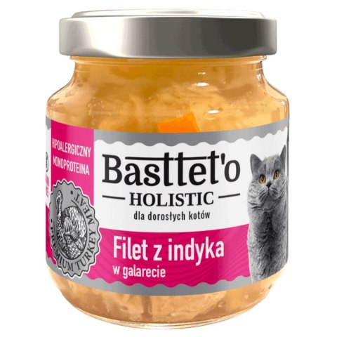 Filet z indyka w galarecie dla kotów BASTTETO HOLISTIC, 130g