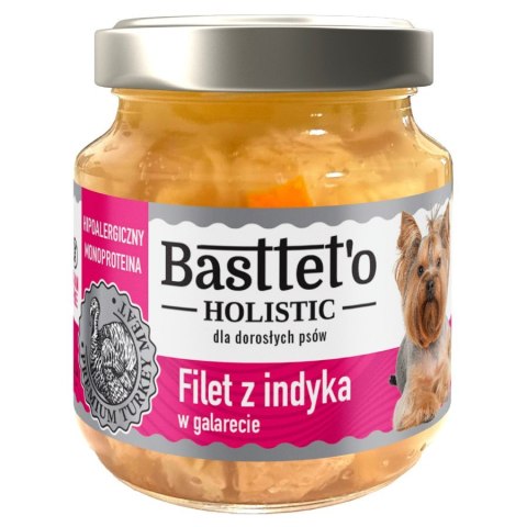 Filet z indyka w galarecie dla psów BASTTETO HOLISTIC, 130g