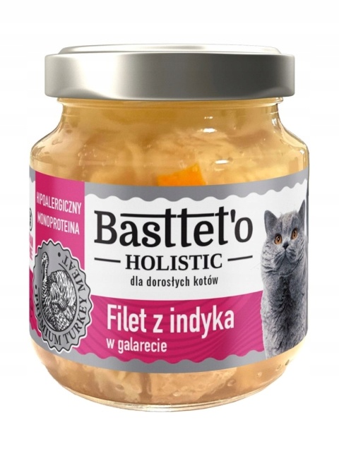 Filet z indyka w galarecie dla sterylizowanych kotów BASTETTO HOLISTIC, 130g