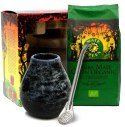 ZESTAW YERBA MATE BIO 400 g, MATERO (LOSOWY WZÓR), BOMBILLA - YERBA MATE GREEN ORGANIC