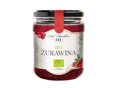 ŻURAWINA 80 % Z CUKREM TRZCINOWYM BIO 260 g - SAD DANKÓW