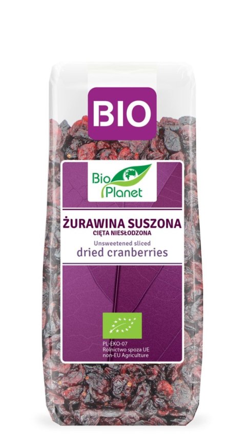 ŻURAWINA SUSZONA CIĘTA NIESŁODZONA BIO 100 g - BIO PLANET