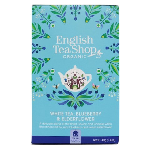 HERBATA BIAŁA Z CZARNYM BZEM I BORÓWKĄ BIO (20 x 2 g) 40 g - ENGLISH TEA SHOP ORGANIC