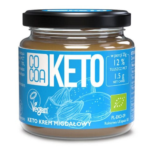 KREM MIGDAŁOWY Z OLEJEM MCT BEZ DODATKU CUKRÓW KETO BIO 200 g - COCOA