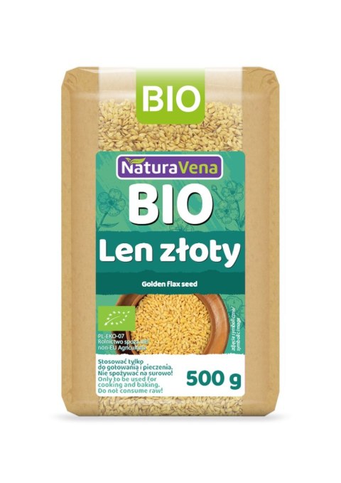 LEN ZŁOTY (SIEMIĘ LNIANE) BIO 500 g - NATURAVENA