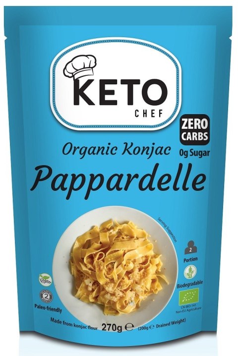 MAKARON (KONJAC) PAPPARDELLE BEZGLUTENOWY BIO 270 g (200 g) - KETO CHEF