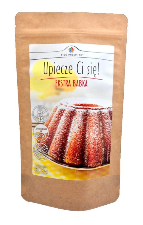 MIESZANKA DO WYPIEKU BABKI BEZ DODATKU CUKRÓW BEZGLUTENOWA 500 g - PIĘĆ PRZEMIAN (PRODUKT SEZONOWY)