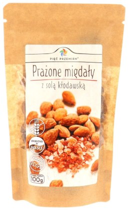 MIGDAŁY PRAŻONE Z SOLĄ KŁODAWSKĄ BEZGLUTENOWE 100 g - PIĘĆ PRZEMIAN