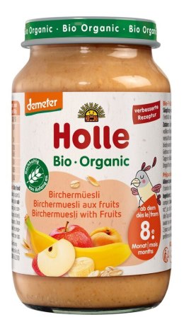 MUSLI BIRCHERA Z OWOCAMI BEZ DODATKU CUKRÓW OD 8 MIESIĄCA DEMETER BIO 220 g (SŁOIK) - HOLLE