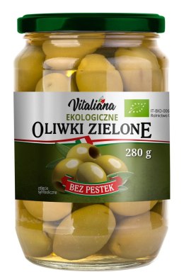OLIWKI ZIELONE BEZ PESTEK W ZALEWIE BIO 280 g (150 g)- VITALIANA