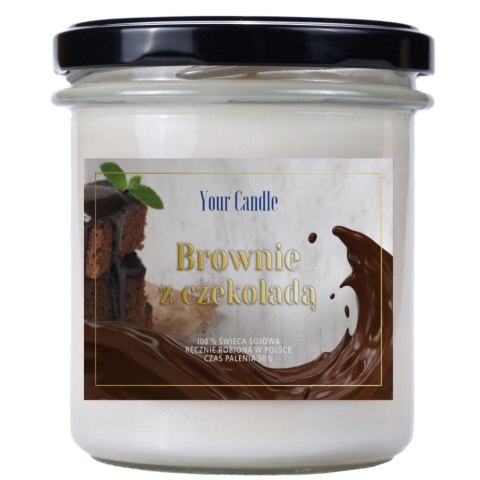 ŚWIECA SOJOWA ZAPACHOWA W SZKLE BROWNIE Z CZEKOLADĄ 300 ml - YOUR CANDLE (PRODUKT SEZONOWY)