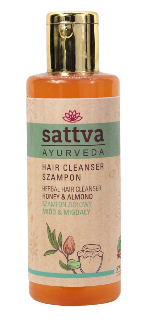 SZAMPON DO WŁOSÓW ZIOŁOWY MIÓD I MIGDAŁY 210 ml - SATTVA