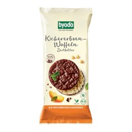 WAFLE Z CIECIERZYCY OBLANE CZEKOLADĄ GORZKĄ BEZGLUTENOWE BIO 65 g - BYODO