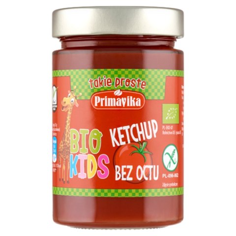 KETCHUP BEZ OCTU DLA DZIECI BEZGLUTENOWY BIO 315 g - PRIMAVIKA (BIO KIDS)