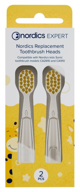 KOŃCÓWKI DO SZCZOTECZKI SONICZNEJ CA910 DLA DZIECI ŻÓŁTE - NORDICS EXPERT