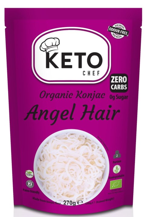 MAKARON (KONJAC) ANGEL HAIR BEZGLUTENOWY BIO 270 g (200 g) - KETO CHEF