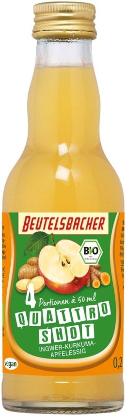 SHOT NA ODPORNOŚĆ JABŁKO - IMBIR - KURKUMA BIO 200 ml - BEUTELSBACHER