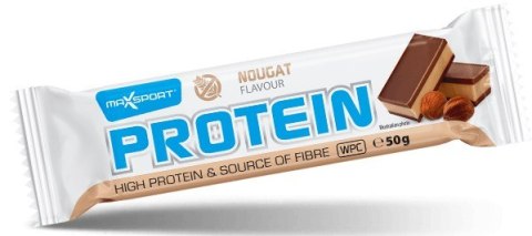 BATON PROTEINOWY O SMAKU NUGATOWYM W CZEKOLADZIE MLECZNEJ BEZGLUTENOWY 50 g - MAXSPORT