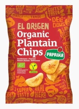 CHIPSY Z PLANTANA PAPRYKOWE BEZGLUTENOWE BIO 80 g - EL ORIGEN