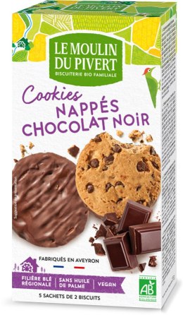 CIASTKA Z CZEKOLADĄ OBLANE CZEKOLADĄ GORZKĄ BIO 175 g - LE MOULIN DU PIVERT