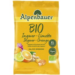 CUKIERKI Z NADZIENIEM O SMAKU IMBIROWO - LIMONKOWYM I IMBIROWO - POMARAŃCZOWYM BIO 90 g - ALPENBAUER
