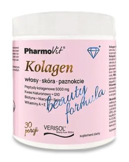 KOLAGEN O SMAKU BRZOSKWINIA - BANAN BEAUTY FORMULA BEZGLUTENOWY W PROSZKU 174 g - PHARMOVIT
