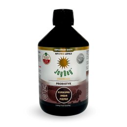 KONCENTRAT NAPOJU PROBIOTYCZNEGO KURKUMA IMBIR PIEPRZ BEZGLUTENOWY BIO 500 ml - JOY DAY