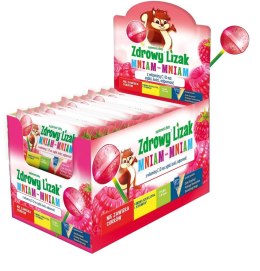 LIZAK KULKA O SMAKU MALINOWYM Z WITAMINĄ D I C BEZ CUKRU BEZGLUTENOWY 6 g - MNIAM MNIAM STARPHARMA