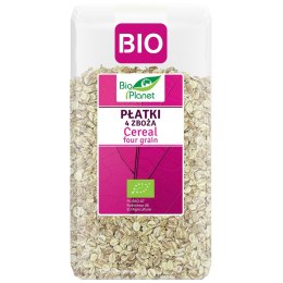 PŁATKI 4 ZBOŻA (ORKISZ, OWIES, JĘCZMIEŃ, ŻYTO) BIO 600 g - BIO PLANET