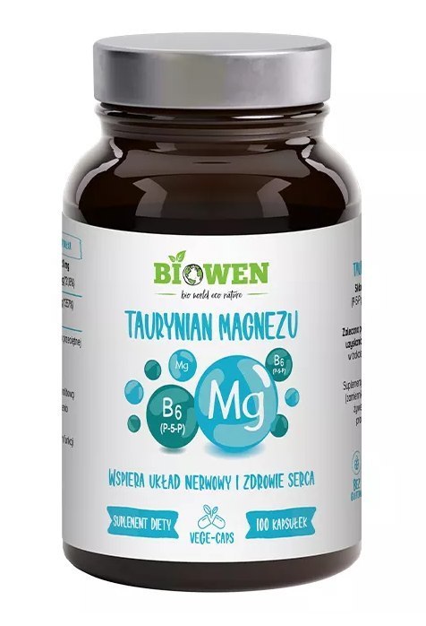 TAURYNIAN MAGNEZU + WITAMINA B6 100 KAPSUŁEK - BIOWEN