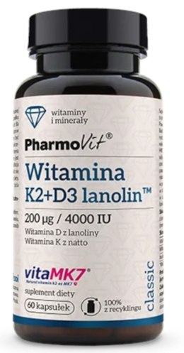 WITAMINA K2 + D3 BEZGLUTENOWA 60 KAPSUŁEK - PHARMOVIT (CLASSIC)