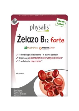 ŻELAZO + WITAMINA B12 FORTE 45 TABLETEK - PHYSALIS