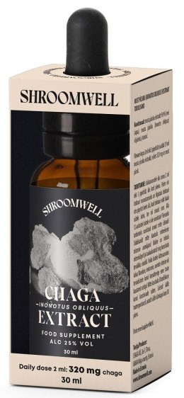 GRZYBY CHAGA EKSTRAKT W KROPLACH 30 ml - SHROOMWELL