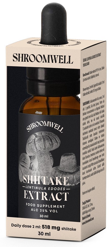 GRZYBY SHIITAKE EKSTRAKT W KROPLACH 30 ml - SHROOMWELL