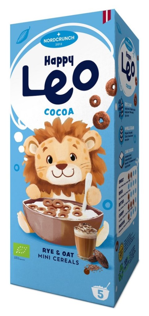 KÓŁKA ZBOŻOWE KAKAOWE DLA DZIECI BIO 150 g - NORDCRUNCH (HAPPY LEO)