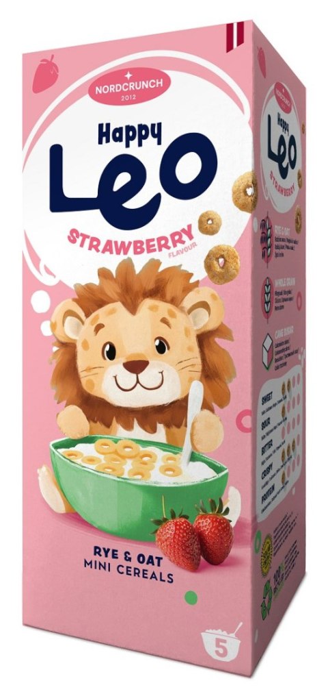 KÓŁKA ZBOŻOWE TRUSKAWKOWE DLA DZIECI 150 g - NORDCRUNCH (HAPPY LEO)
