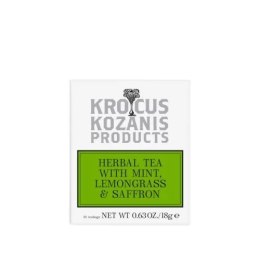 Krocus Kozanis herbata ziołowa z miętą, trawą cytrynową i szafranem (10 torebek) 18g