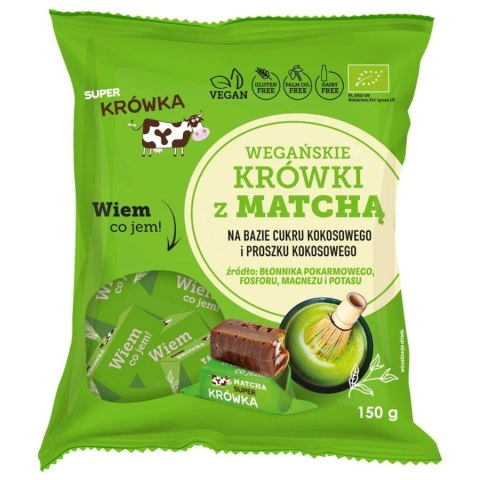 Krówki bezmleczne o smaku matchy wegańskie Super Krówka BIO, 150g