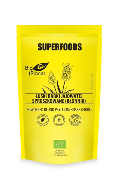 ŁUSKI BABKI JAJOWATEJ SPROSZKOWANE (BŁONNIK) BIO 150 g - BIO PLANET SUPERFOODS